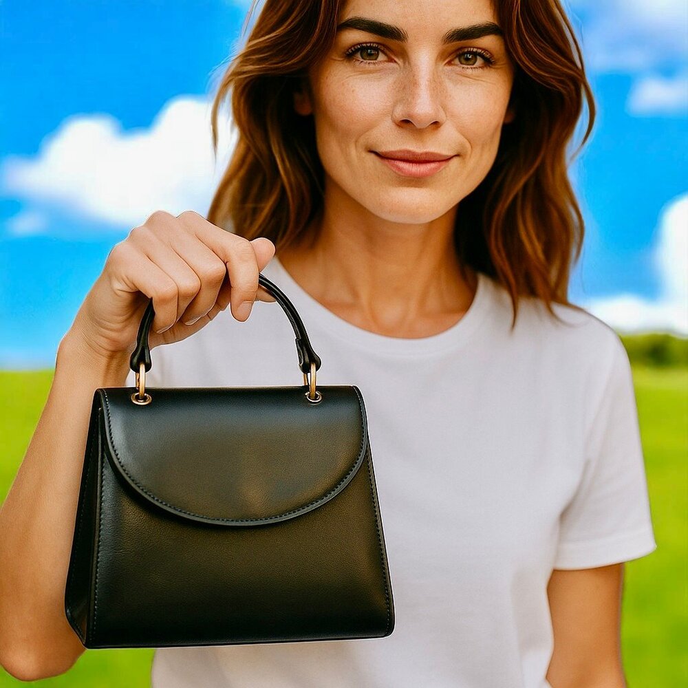 Albert Nipon Vintage 80's Purse Top Handle Struct… - image 1